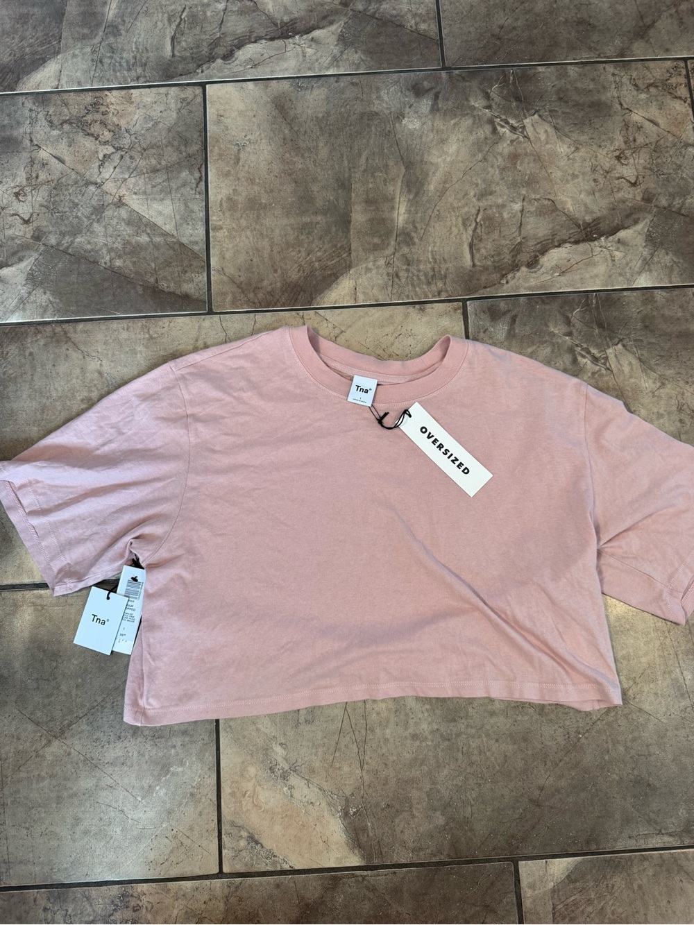 NWT TNA Oversized Blush Cropped Tee